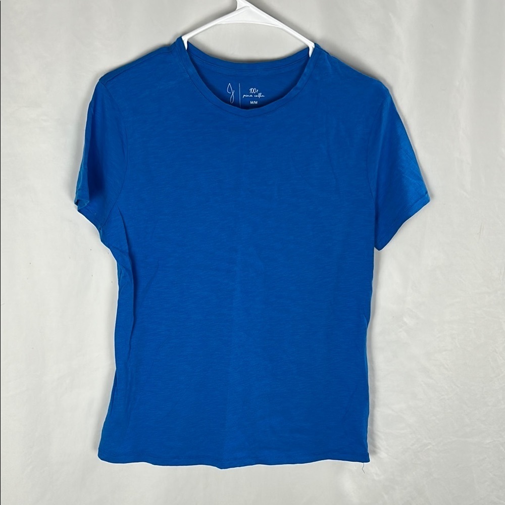 Joie Blue Fitted Crewneck Short Sleeve T-Shirt -Size M 100% Pima Cotton